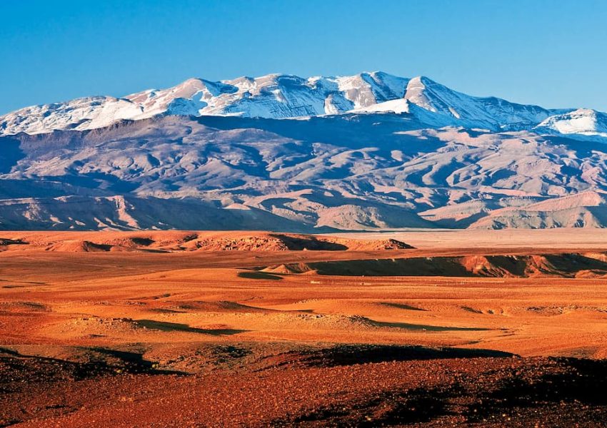 Map of the Atlas Mountains in Africa